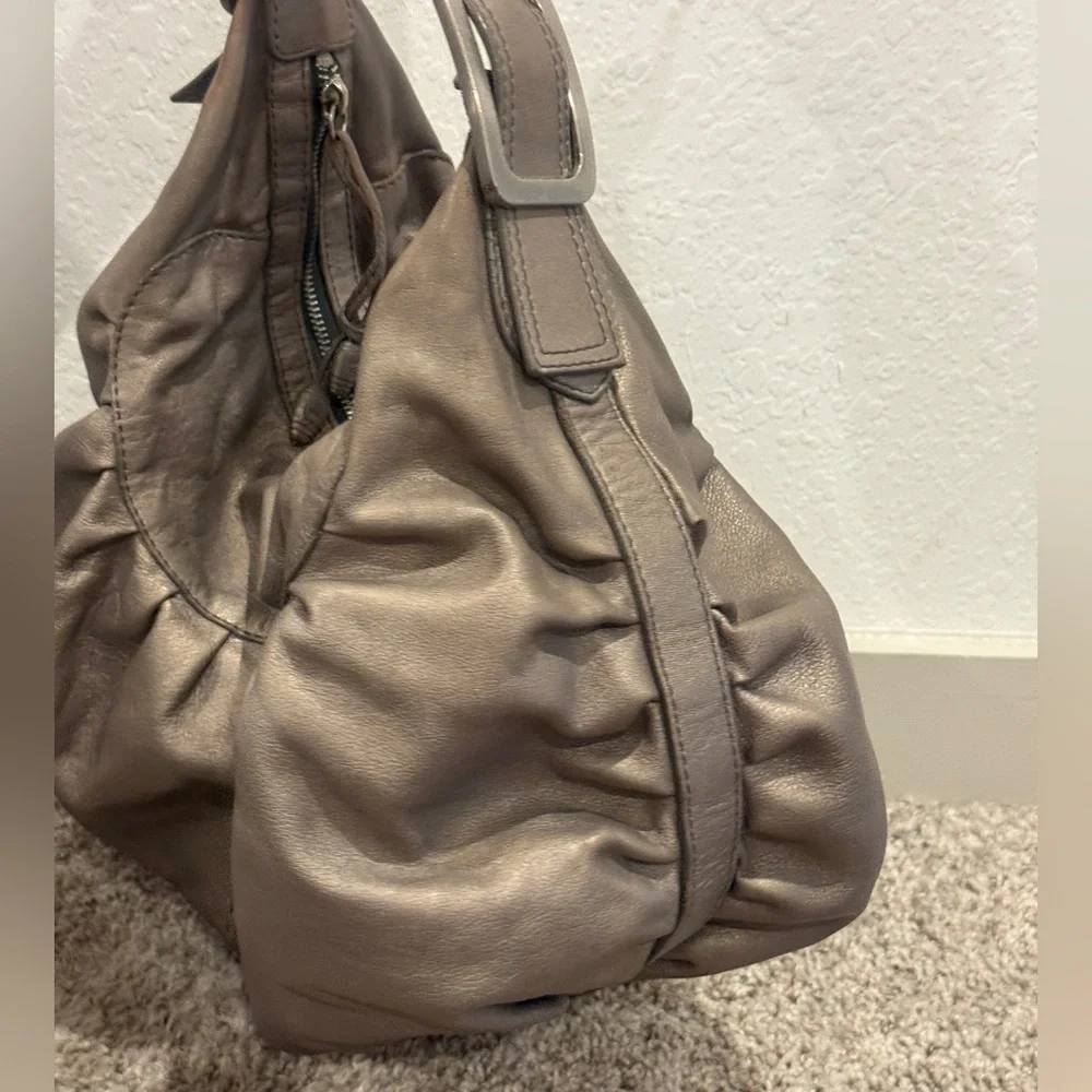 Cole‎ Haan Tan Hobo Bag with Slouchy Crescent Shape